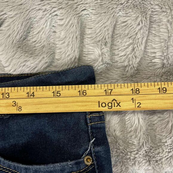 Threads & Others Jeans Women 15/32 Skinny Mid Rise Distressed Blue Raw Hem Denim - Picture 6 of 8